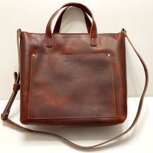 New Portland Leather Goods Medium Crossbody Tote w/Zipper in Harvest Color